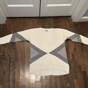 Calvin Klein off-white & grey sweater.
